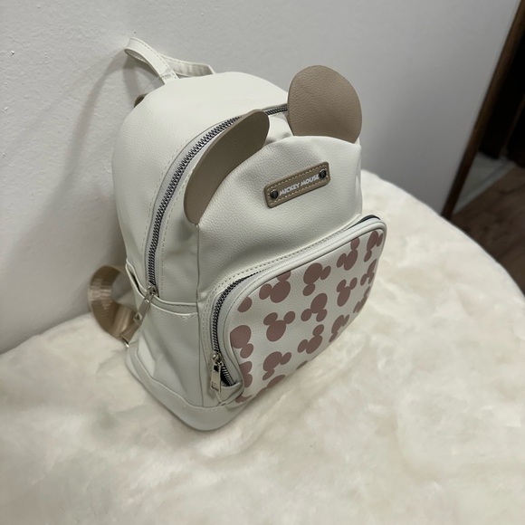 Minnie mouse mickey mouse back pack!! Tan & white Disney  display picture 2